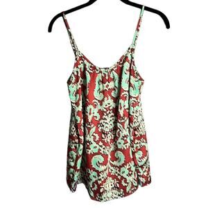 The Limited Red and Green Paisley Print Flowy Camisole Size Small